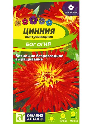 Цинния Бог Огня кактусовидная [Семена алтая]