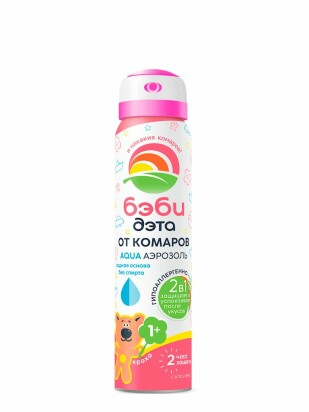Дэта AQUA Бэби 2 в 1 аэрозоль от комаров 100 мл.