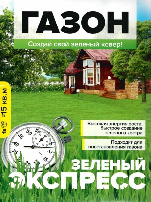 Газонная трава Зеленый Экспресс 900 г [Семена алтая]