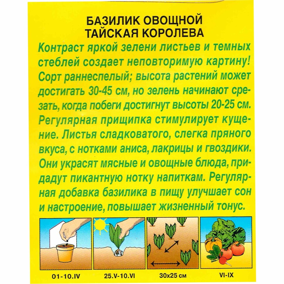 Базилик овощной Тайская королева [Аэлита] купить с доставкой