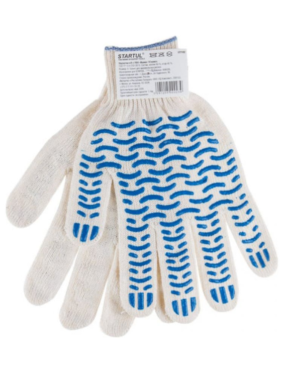Перчатки х/б ПВХ Волна [STARTUL] купить с доставкой